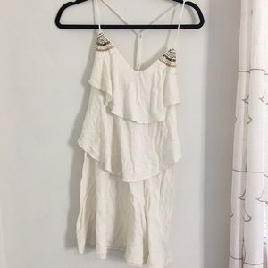 American Eagle White Layered Shift Dress